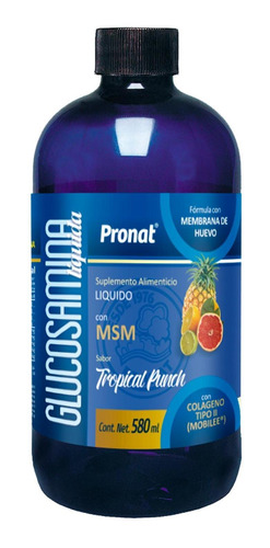 Glucosamina Líquida Msm 580 Ml Tropical Punch Colágeno Ii