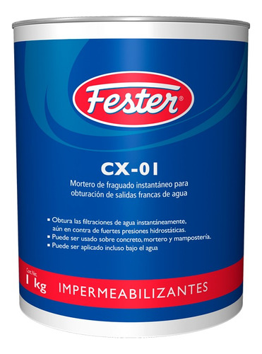 Obturador De Salidas Francas De Agua Fester Cx-01 Bote 1/kg