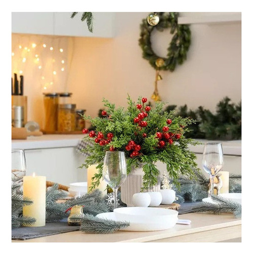 45 Arreglo Floral Navideño Con Agujas De Pino Para La Mesa