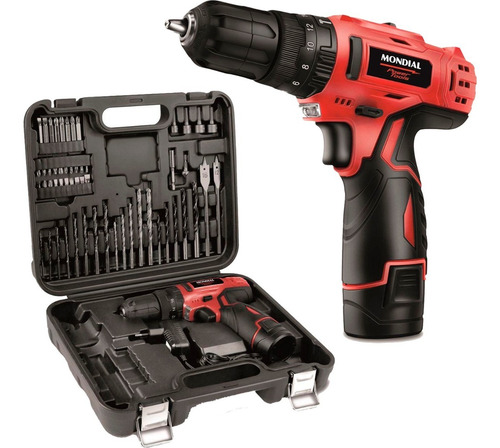 Furadeira Parafusadeira 3/8 Bat. 12v C/ Acess. Mondial Biv
