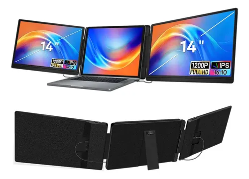 Monitor Doble Portatil Plegable 14 Fhd Notebook Usb-C Hdmi