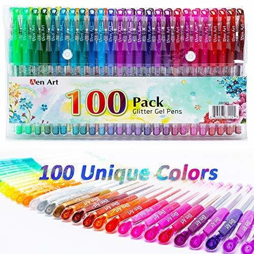 Plumas De Gel Con Brillo Para Libros De Colorear