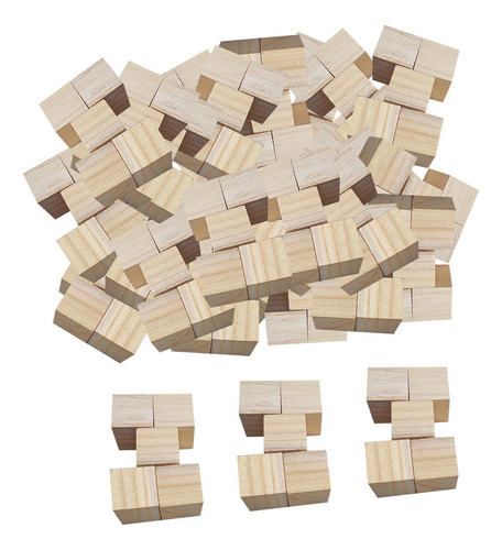 500 Piezas De Bloques De Madera De Bloques 2,5 Centímetros