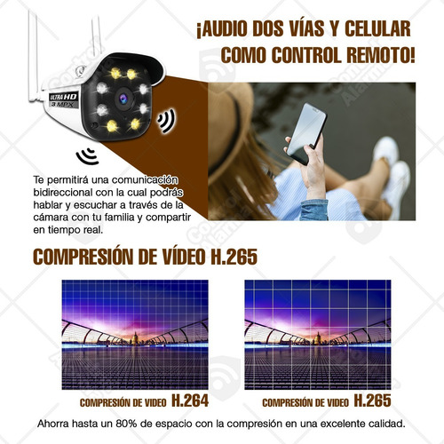 Imagen 3 de 10 de Camara Wifi Ip Exterior Ultra Hd Altavoz Nube Seguridad