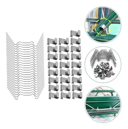 50x Clips De Acero Inoxidable Para Invernadero Clips De