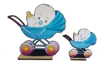 Comprar Centro De Mesa Economico X10u Baby Shower Coche Celeste Bb