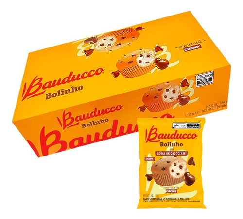 Bolinho Bauducco Gotas De Chocolate 40g Caixa C/16 - Atacado