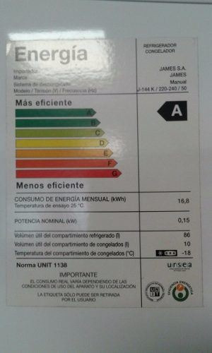 Imagen 2 de 4 de Refrigerador James J 144 K Blanco Frigobar- Vía Confort