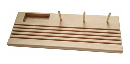 Derclive Wooden Ruler Rack With Spool Soporte Tacks