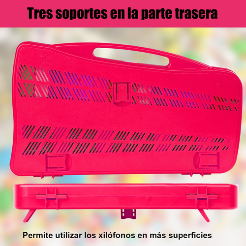 Metalófono Cromático 25 Notas Xilófono Escolar Con 4 Baqueta Rosa