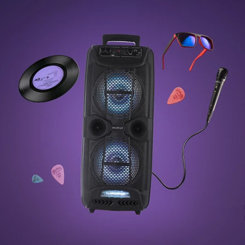 Parlante Bluetooth Party Box 15w Smartlife Sl-pb208015 Color Negro