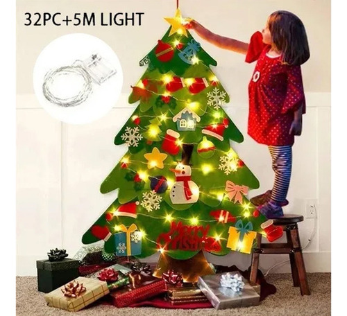 X Decoración De Pared De Fieltro Para Árbol De Navidad Con