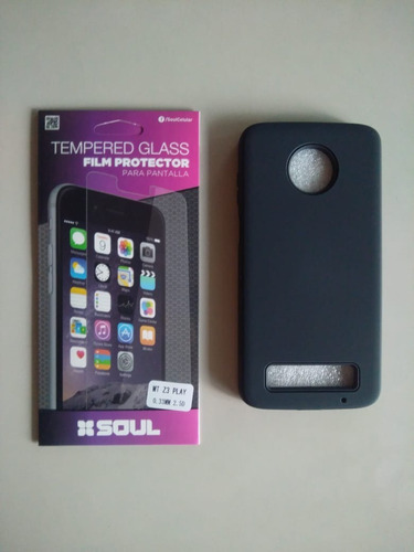 Vidrio Templado + Funda Tpu Motorola Z3 Play