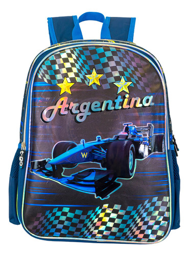 Mochila T-go Escolar 16 Pulgadas Para Nene Niños Infantil Color Azul Diseño de la tela 3 ESTRELLAS F1