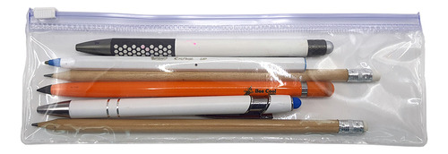 Kit 350 Estojo Zip Zap Cor Transparente Liso