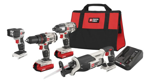 Kit Combinado De Taladro Inalámbrico Porter-cable 20v Max, 4