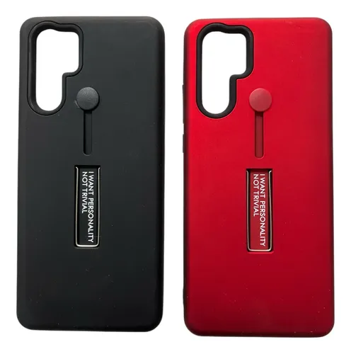 Funda Decelular Con Soporte Y Anillo Para P 30 Pro Negro Lisa