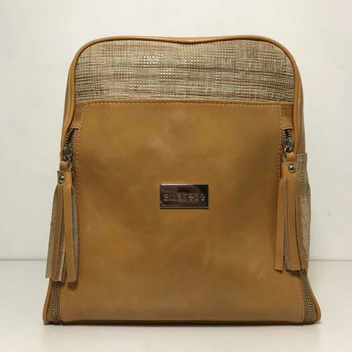 Mochila De Cuero Combinada