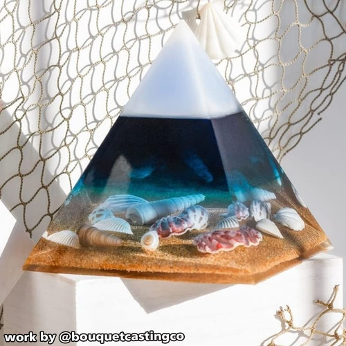 Base Piramide Triangular Para Resina Molde Silicona Practica