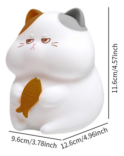Lámpara De Noche De Silicona Con Forma De Gato Amarillo