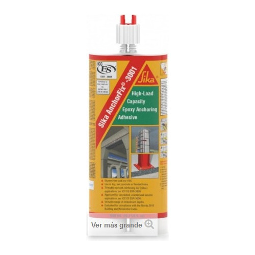 Sikadur Anchorfix 3001 Adhesivo Estructural Anclajes X 600ml