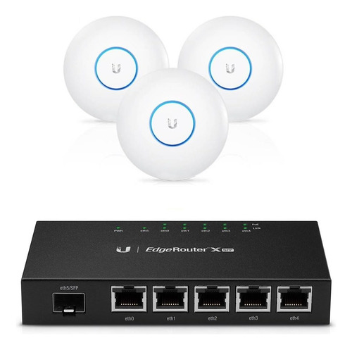 Ubiquiti Edgerouter X Er-x-sfp + 3 Access Point Uap-ac-pro