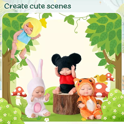 Muñecas Bebé Reborn Realista De 11 Cm, Juego De 6 Unidades L