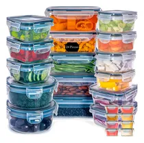Comprar ¡Juego de 24 tarros Croix apilables con tapa y cierre herméticos! ¡Color transparente!