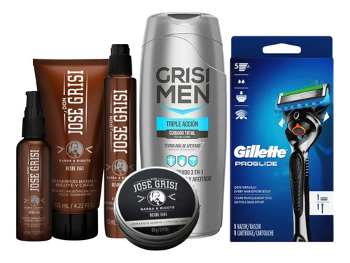 Shampoo Kit Barba, Bigote Y Rostro, José Grisi + Rastrillo
