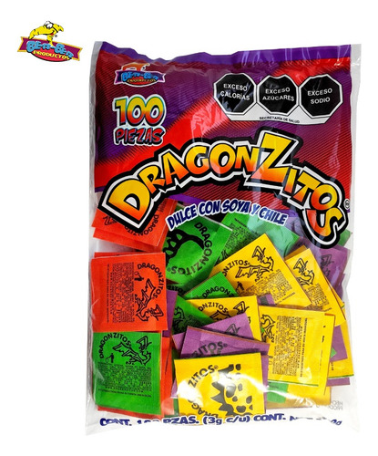 Dragonzitos Dulce Bolsa Con 100 Piezas
