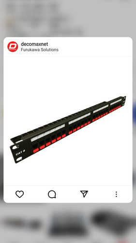 Patch Panel Pachera Furukawa 24 Puertos Cat6 T568a/b Gigalan