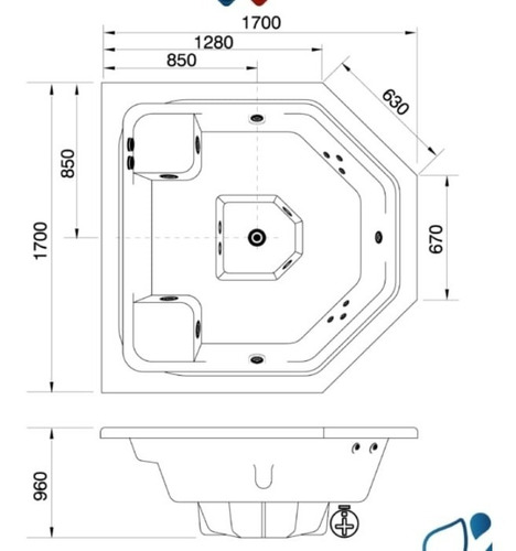 Spa Itaboraí Com Hidro + Aquecedor 1,70 X 1,70 Área Externa