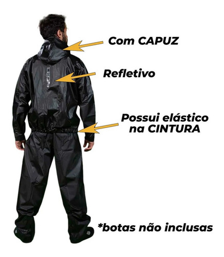 Imagem 5 de 7 de Capa De Chuva Delta Flex Com Capuz Moto Motoqueiro Ciclista