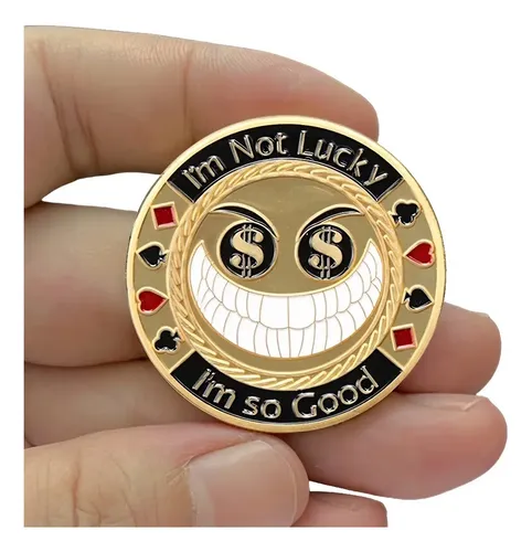 Ficha de Poker Profissional Card Guard em Metal I'M NOT LUCKY com Estojo | Protetor de Luxo para Cartas de Poquêr Ficha de Poker Profissional Card Guard em Metal I'M NOT LUCKY com Estojo | Protetor de Luxo para Cartas de Poquêr
