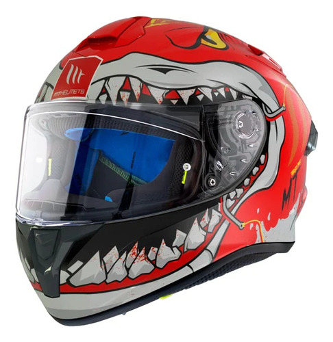 Casco Moto Mt Helmets Ff106 Targo Pro Sharky C5 Rojo