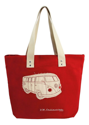 Bolso Shopper Bag Volkswagen T1 Canvas Red