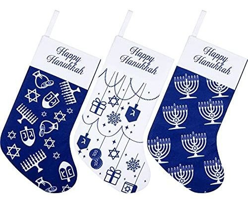 3 Piezas Hanukkah Stockings Plush Christmas Hanging 1pxbi