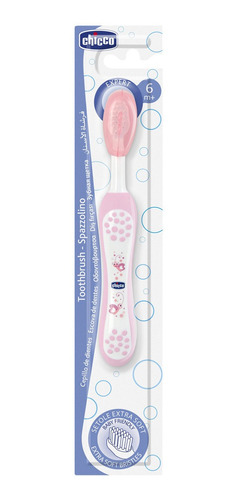 Escova De Dentes Infantil First Milk Teeth +6m Rosa Chicco