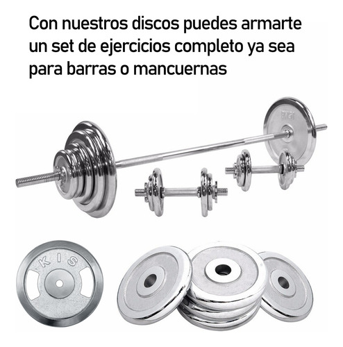 Disco Preolímpico Boomfit 5 Kg Cromado Con Agarres Prof