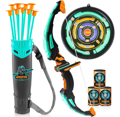 Juego De Arco Y Flecha Led Para Niños, 9 Flechas De Ventosa