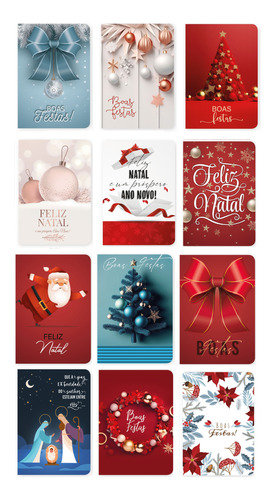 120 Cartões De Natal Com Envelopes 10,5 X 15 Cm 