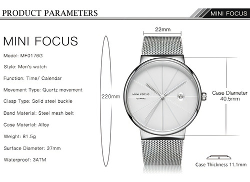 Mini Focus Hombres Relojes De Cuarzo Ultradelgados Simples Color De La Correa Rose