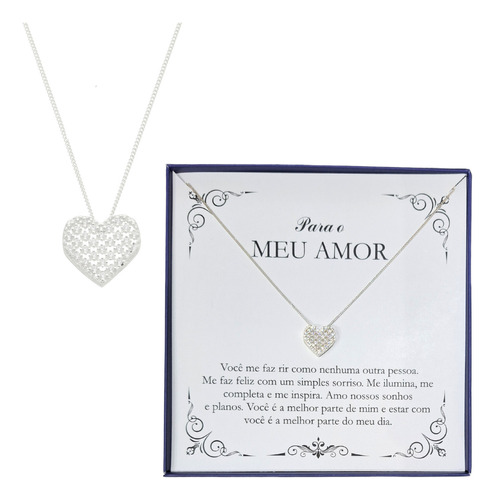 Presente Colar Feminino Prata Amor Esposa Namorada Noiva