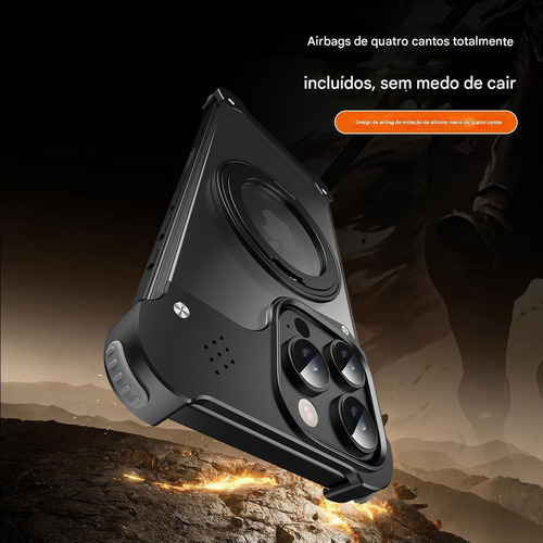 Cnn Capa Para iPhone 15 Pro, Max Sem Moldura Metal Magsafe