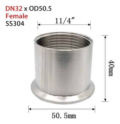 1 Peça De Adaptador Tri Clamp 1/4 3/8 1/2 3/4 1 Triclamp