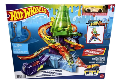 Conjunto Playset Pista De Percurso Hot Wheels Color Shifters Laboratório Científico Estação Científica Acompanha Veículo Carro Carrinho Que Muda De Cor Multicolor Shifters Mattel Brinquedos Multicolor