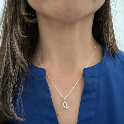 Collar Dije Zodiaco Plata .925 De 45 Cm Mujer Hombre Agálea Color Leo
