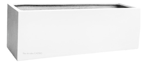 Maceta De Fibra De Vidrio 100x30x30, 2pzs, Colores Claros Blanco Jardinera