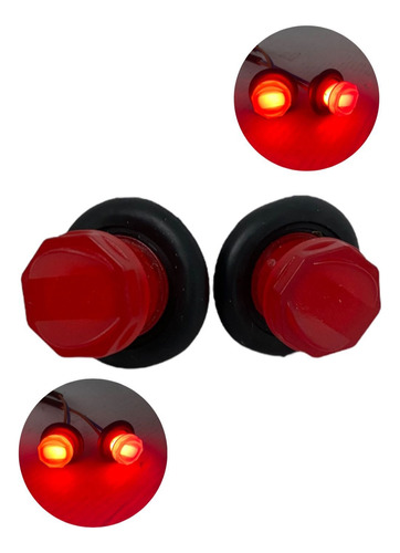 Plafón Universal De Luz Gel Tipo Botón Rojo 12v 2 Piezas