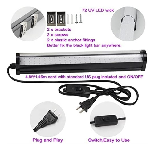 Barra De Luz Led Negra De 25 W Mejorada - Chip Led Grande De